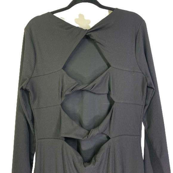 FOURTEENTH PLACE Black Ribbed Twist-Back Maxi Dress - NWOT - Picture 6 of 10